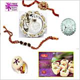Silver Thali with 250 grams Haldiram Soan Papadi