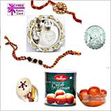 Send Silver Thali with Haldiram Gulab Jamun to Usa