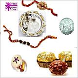 Silver Thali with 12 piece Ferrero Rocher