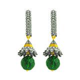 Send Green Stone Jhumkas to India