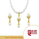 Send CZ Drop Pearl Pendant Set to India