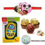 Musical Phone with Chocolate Rakhi Combo