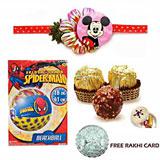 Inflatable Spider-man Beach Ball  Chocolate Rakhi Combo