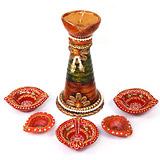 Send Attractive Earthen Diya Set to India