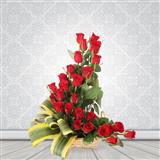 25 Red Rose Basket