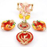 Send Ganesha With Colorful Diyas to India