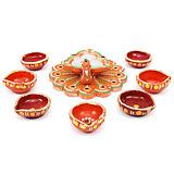 Send Peacock Diyas Set to India