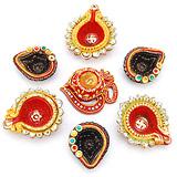 Send Om Diyas Set to India
