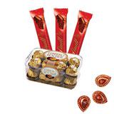 Send Palatable Chocolate Hamper With Diyas to India