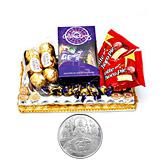 Send Celebration and Other Chocolate Hamper With Diyas to India