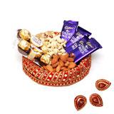 Send Scrumptious Chocolates and Dryfruits With Diyas to India