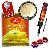 Diwali wishes with Chum Chum and Puja material