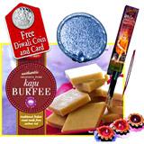 Diwali Wishes With Kaju Barfee and Puja Material