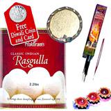 Diwali Wishes With Rasgulla and Puja Material