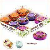 Send Colorful Matki Diyas - Set of 9 to Usa