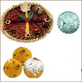 Bhai Dooj Thali with 450 grams Boondi Ladoo and Free Silver Coin