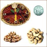Bhai Dooj Thali with 2 LB Pistachios Cashews and Free Silver Coin