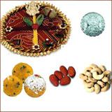 Bhai Dooj Thali with 1 LB Boondi Ladoo  and 1 LB  Assorted Dryfruits