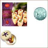 Send Bhai Dooj Kesar with 250 grams Haldiram Soan Papadi and Free Silver Coin to Usa