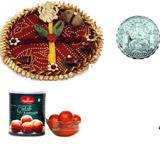 Bhai Dooj Thali with Haldiram Gulab Jamun and Free Silver Coin