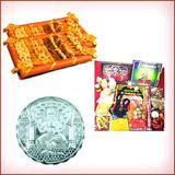 Send Complete Puja Kit with Silver Coin and 125 grms Dryfruit to Usa