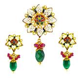 Send Kundan Pendant and Earrings Set  to Mumbai
