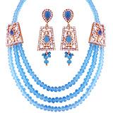 Send Unique Blue Crystal Necklace to India
