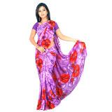 Send Big Floral Chiffon Saree to Hyderabad