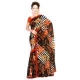 Send Strips Cum Floral Saree  to Mumbai
