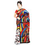 Send Multi-Coloured Brasso Saree for Her  to India