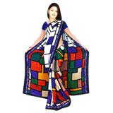 Send Square Patterned Saree to India