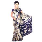 Send Floral Print Brasso Saree  to Mumbai