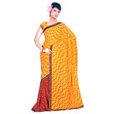 Send Bordered Chiffon With Dotted Patterns to India