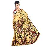 Send Leaf Design Fancy Crape Saree to Mumbai