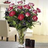 Send Beautiful Bicolor Dozen Roses to Usa
