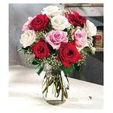 Send One Dozen Assorted Sweetheart Roses to Usa