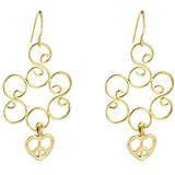 Golden Heart Dangle Earrings