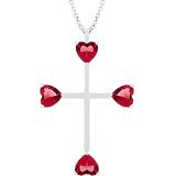 Send Fuchsia Heart Cross Pendant to Usa