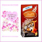 Send Lindt Lindor Truffles - Hazelnut Milk Chocolate with Free Valentine Card to Usa