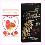Send Lindt Lindor Truffles - Peanut Butter with Free Valentine Card to Usa