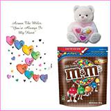 Milk Chocolate M and Ms with a Soft Toy and a Valentine Card