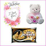 Hershey Kisses (Big) with A Soft Toy and a Valentine Card