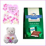 Dark and Mint Ghirardelli (Large) with a Soft Toy and a Valentine Card