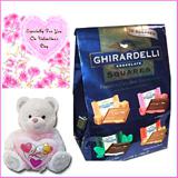 Premium Assortment Ghirardelli (Large) with a Soft Toy and a Valentine Card