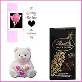 Peanut Butter Lindor Truffles  (Large) with a Soft Toy and a Valentine Card