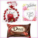 Open Basket W/Plush Bears and  