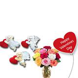 Send Rainbow Roses and Cupid Bear to Usa