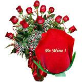 Send Be Mine Personalized Roses to Usa