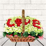 Send White N Red Rose Basket to all destinations in India