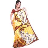 Floral on Yellow Crape